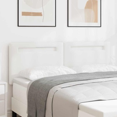 Tăblie cap Pe perete cu headboard Manual Alb 144 cm PVC foto