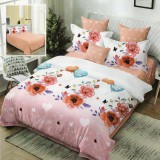 Cumpara ieftin Lenjerie pat dublu,bumbac finet,6 piese,cearceaf normal 220x240cm, cearceaf pilota 200x220cm, 2 fete de perna 50x70, 2 fete de perna 70x70-M185