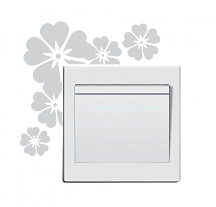 Sticker decorativ pentru intrerupator, Flori, 11 cm, 12208ST-7