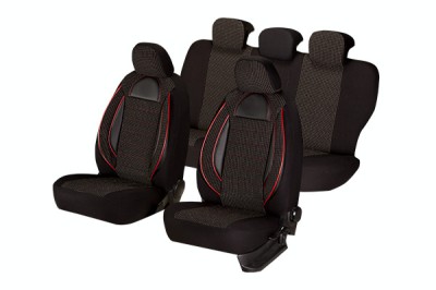 SET HUSE SCAUN RACING NEGRU foto