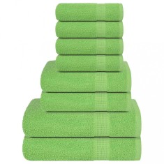 vidaXL Set prosoape 8 piese, FROGN, verde măr, 100% bumbac 137076