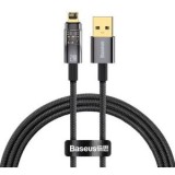Cablu alimentare si date Baseus Explorer, Fast Charging Data Cable pt. smartphone,USB la Lightning 2.4A, 1m, Auto Power-Off, negru transparent