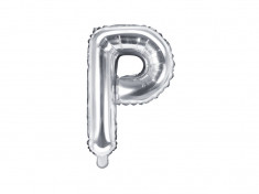 Balon folie metalizata litera P, Argintiu, 35cm foto