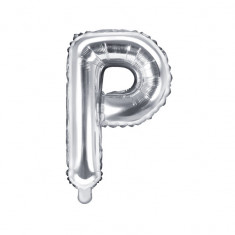 Balon folie metalizata litera P, Argintiu, 35cm