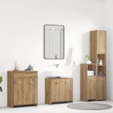 VidaXL Set mobilier de baie, 4 piese, stejar artizanal, lemn prelucrat