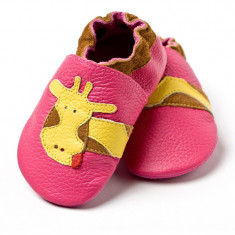 Pantofi cu talpa moale Liliputi Fuchsia Giraffe foto