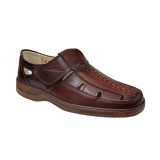Pantofi barbati casual, perforati, din piele naturala, Maro - RSY502M