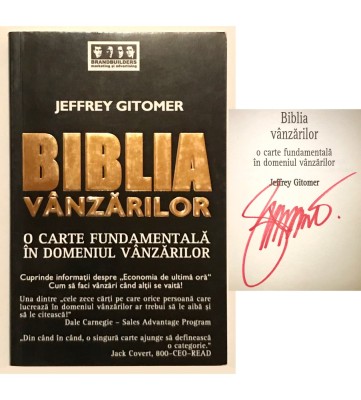 CU AUTOGRAF Biblia Vanzarilor Jeffrey Gitomer, metode si tehnici de vanzare, vanzari, antreprenoriat, business,dezvoltare profesionala,training,seller foto