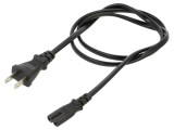 Cablu IEC C7 mamă 1m 2x0,75mm2 7A LIAN DUNG, negru