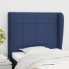VidaXL Tăblie de pat cu aripioare, albastru, 83x23x118/128 cm, textil 3117936