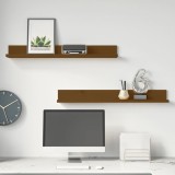 VidaXL Rafturi de perete 2 buc. maro miere 80x11x9 cm lemn masiv pin