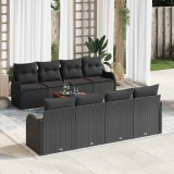 VidaXL Set canapea grădină 9 pcs Negru mare