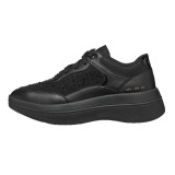 Adidasi dama, din piele naturala, Geox, D46WTC-085AU-C9999, negru