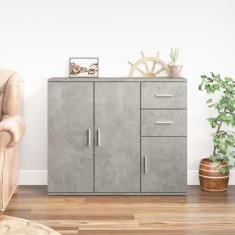 vidaXL Servantă, gri beton, 91x29,5x75 cm, lemn prelucrat
