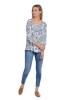 Bluza Dama, Alb Bleumarin Ampla cu model - XL, Eranthe