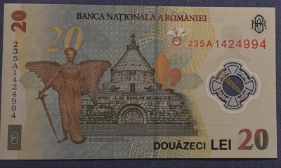 BANCNOTA ROMANIA NECIRCULATA 20 LEI,1DECEMBRIE 2021(ECATERINA TEODOROIU)SERIA,,A foto