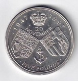 UK ANGLIA 5 POUNDS LIRE 1947 1997 50 ANI DE LA CASATORIE STARE AUNC, Europa