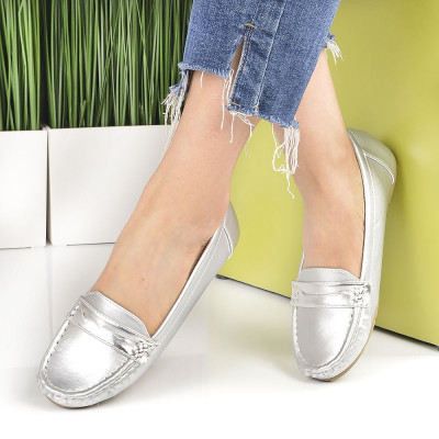 Pantofi Casual De Dama Tory Argintii foto