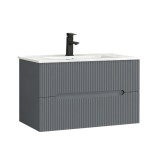 Trent 80 dulap de baie inferior cu chiuvetă ceramică 2 sertare, gri antracit