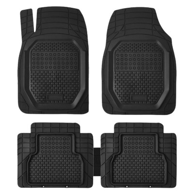 Set Covorase Auto Universale Tip Tavita WICKER+, PVC, ajustabile, negru, 5 bucati foto