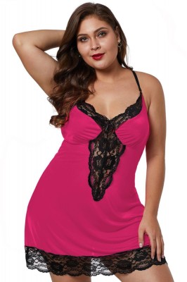 W573P-55 Lenjerie babydoll plus size cu dantela foto