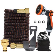 Furtun extensibil de gradina ,expansiune pana la 15m, anti rasucire, Culoare Portocaliu