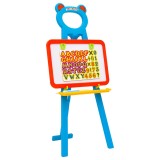 Șevalet Copii 2-&icirc;n-1 vidaXL Tablă Magnetică/Cretă, Joc Educativ, Litere, Numere, Multicolor 45x41x94cm