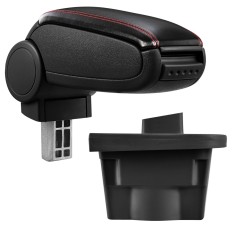 [pro.tec] Marca specifica pentru cotiera auto Opel Astra J - cotiera auto - cu compartiment pentru depozitare - imitatie piele - negru, cu cusatura ro foto