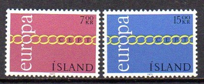 ISLANDA 1971, EUROPA CEPT, serie neuzata, MNH foto