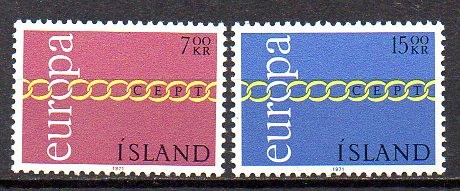 ISLANDA 1971, EUROPA CEPT, serie neuzata, MNH