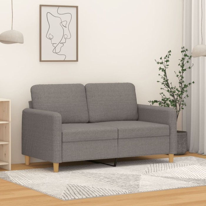 Gossi canapea cu 2 locuri, gri taupe, 120 cm, material textil