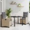 Set de dining pentru grădină cu 3 piese și perne bej - Poly Rattan