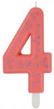 Lumanare pentru tort - Number 4 - Pink | Legami