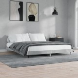 Cumpara ieftin Cadru de pat, gri beton, 200x200 cm, lemn prelucrat