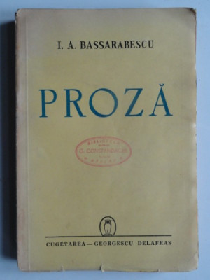 Proza - I.A. Bassarabescu foto