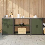 Set de depozitare pentru bucătărie cu raft 3 pcs Verde măsliniu