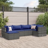Gossi set mobilier de gradina cu perne, 6 piese, gri, poliratan
