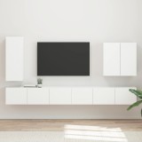 Cumpara ieftin Set Dulap pentru Televizor Montat pe Perete 6 buc. Alb