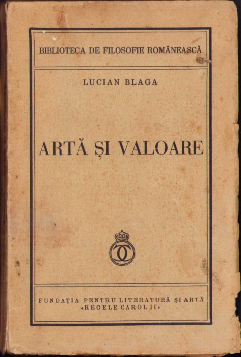 HST C685 Artă și valoare 1939 Lucian Blaga