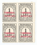 |Romania, LP XII.11/1931, Taxa de plata TIMBRUL AVIATIEI, bloc 4, eroare, MNH
