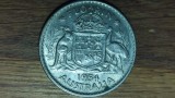 Australia - moneda de colectie argint - 1 florin 1954 - serie bianuala Elisabeta II - impecabila !