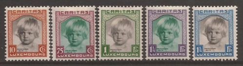 Luxembourg 1931 Child welfare Caritas Mi.240-244 MH M.102