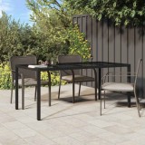 Cumpara ieftin Masă de dining pentru grădină Neagră 190x90x75 cm Poliratan