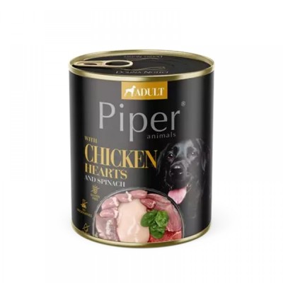 Hrana umeda pentru caini, Piper adult cu inimi de pui si spanac, 800 gr foto