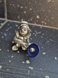 Figurina Vintage.Clovn din metal argintat!