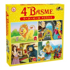 Puzzle 4 Basme Mari 12, 24, 42, 56