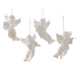 Cumpara ieftin Figurina - Angel Plastic Matt Glitter - White - mai multe modele | Kaemingk