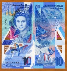 !!! CARAIBELE DE EST - 10 DOLARI (2019) - P 57 - UNC / POLIMER / SERIA GV