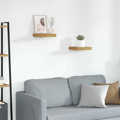 vidaXL Raft de perete 2 pcs Bej 23 x 23,5 x 4 cm Lemn compozit 42019981 foto