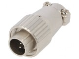Conector Circular JR Mufă Tată 5 PIN Argintat 5A M18x1
